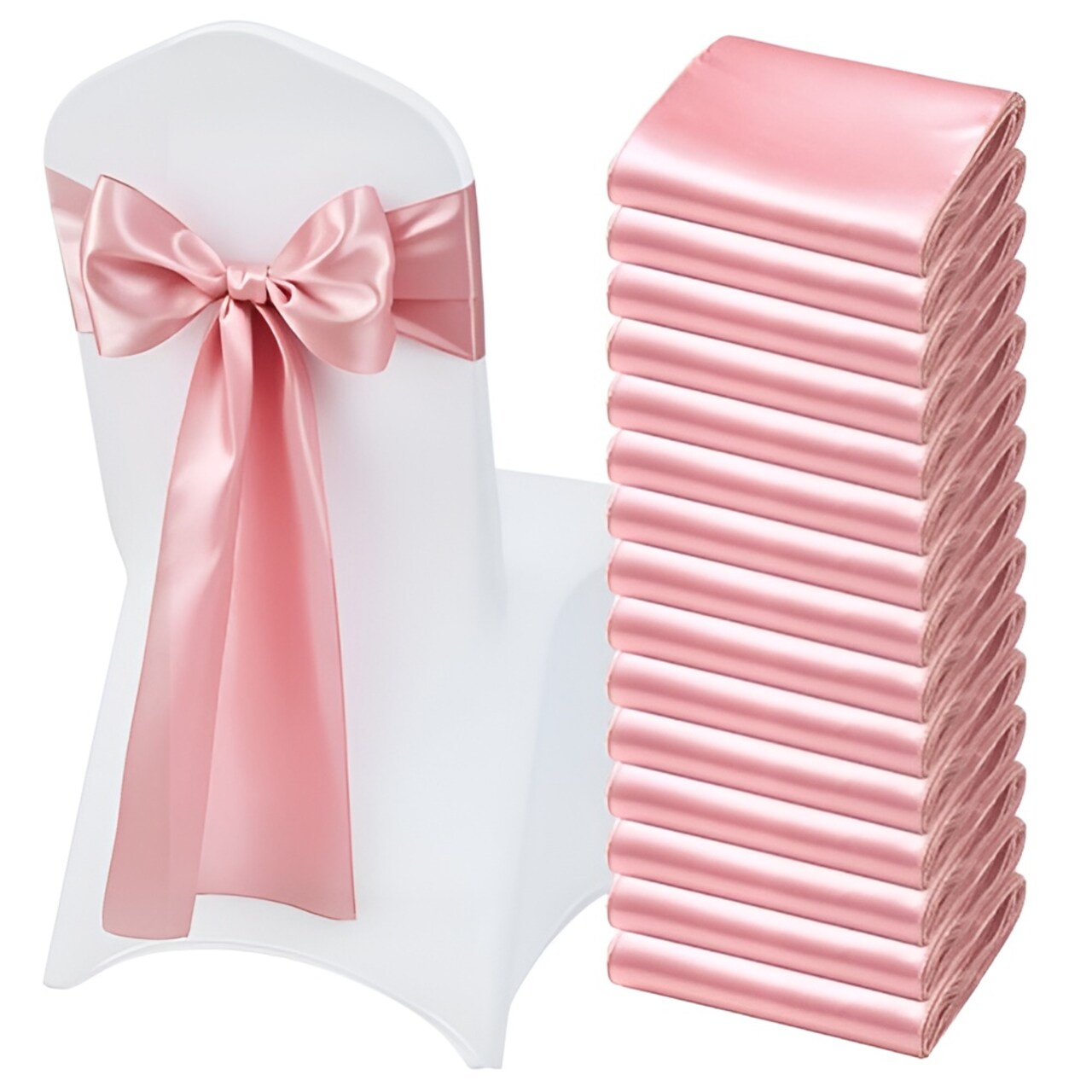 Satin Chair Sashes Wedding Chair Bows Bulk Pack Decorative Chair Ties for Banquet Party Event Chairs